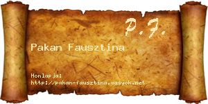 Pakan Fausztina névjegykártya